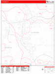 La Crosse  Wall Map Red Line Style